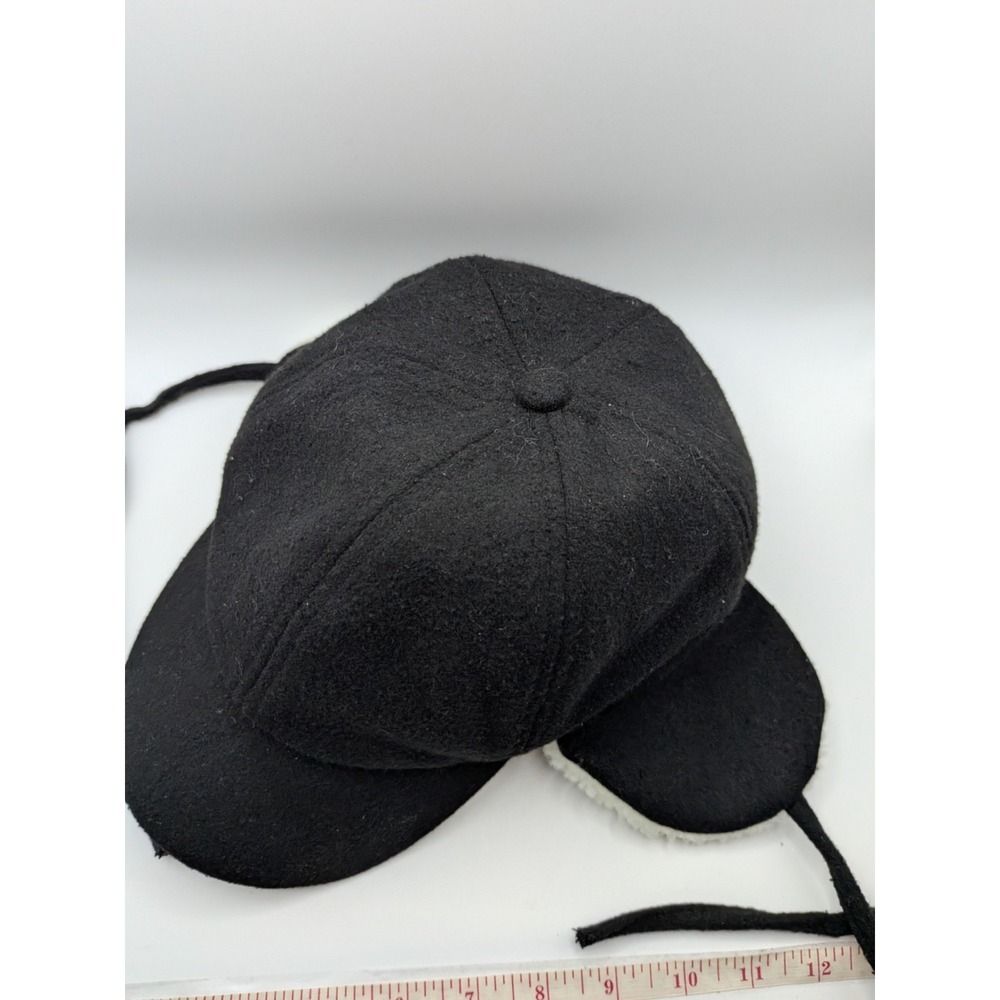 Vtg Sherpa Lined Ear Flap Hat Cap Strap Fleece Ear Flap Trapper Gorpcore 90s - Picture 3 of 15